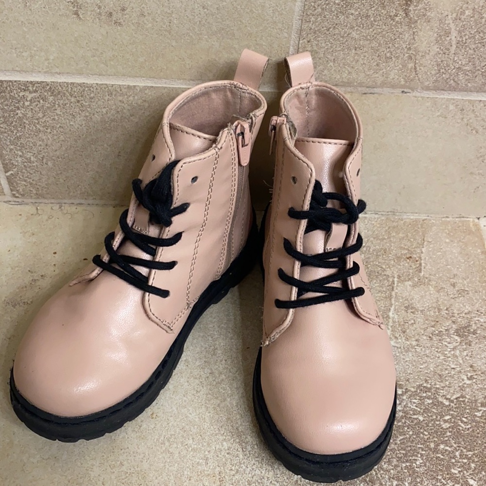 Zara pink combat boots size 8T